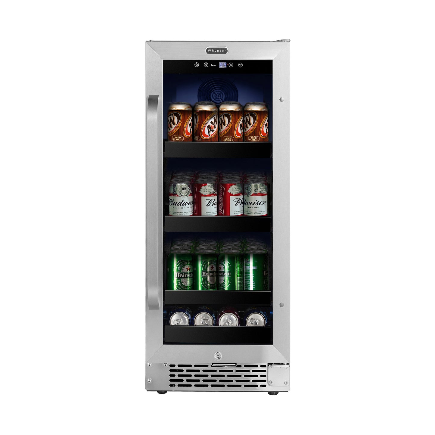 Whynter BBR-838SB 15″ Built-In 112 Can Undercounter Stainless Steel Beverage Refrigerator cooler with Reversible Door, Digital Control, Lock and Carbon Filter