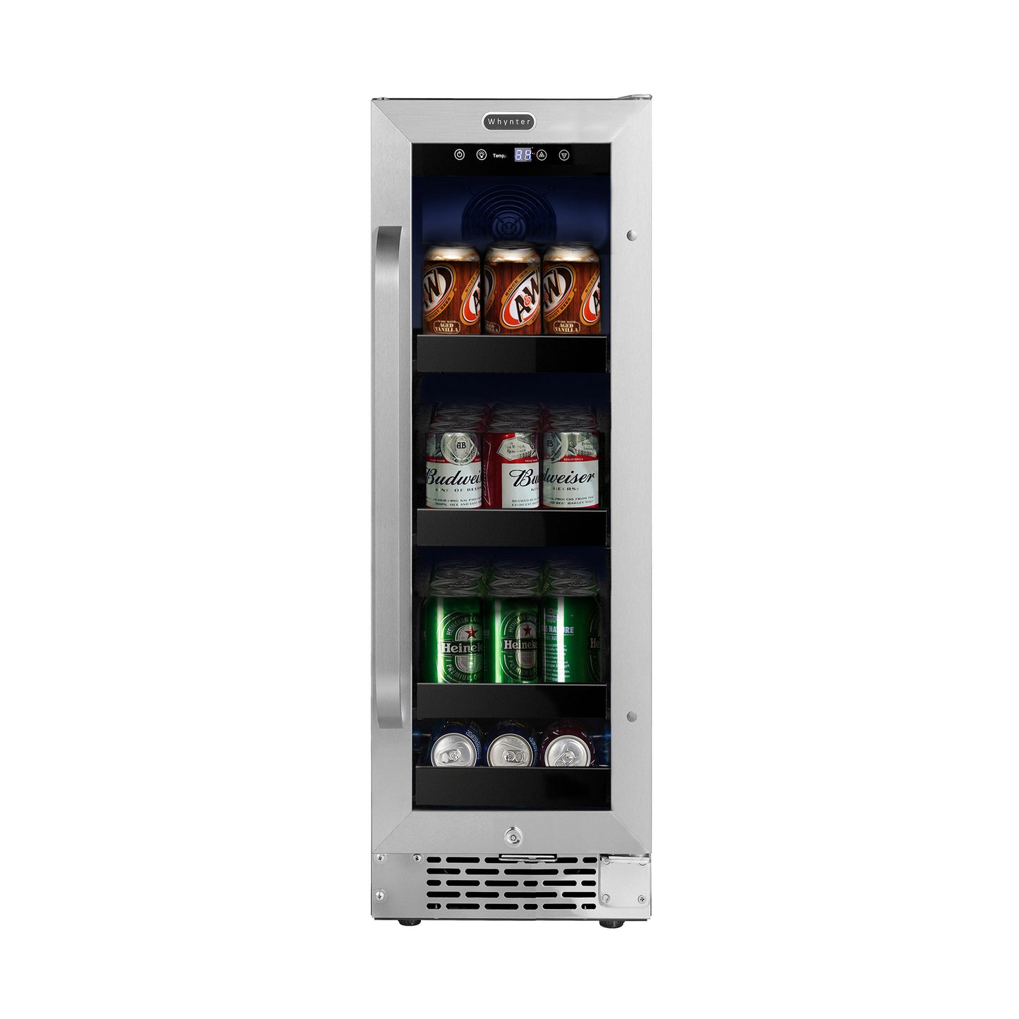 Whynter BBR-638SB 12″ Built-In 75 Can Undercounter Stainless Steel Beverage Refrigerator cooler with Reversible Door, Digital Control, Lock and Carbon Filter