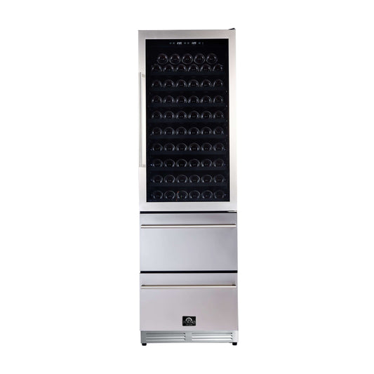 Forno Azienda Dual Temperature Zone 24''  Wine Cooler 108 Bottles with two refrigerated drawers