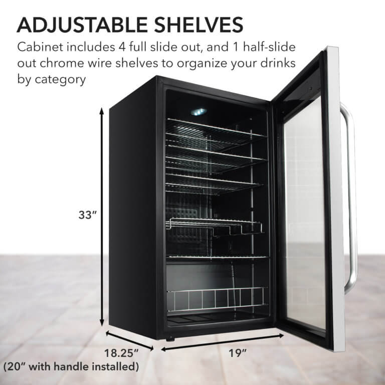 Whynter BR-1211DS 19″ 136 Can Freestanding Beverage Refrigerator cooler with Digital Control and Lock Stainless Steel