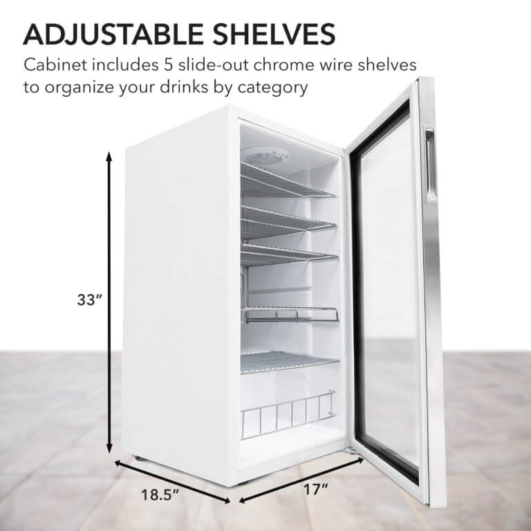 Whynter BR-128WS 17″ 127 Can Freestanding Beverage Refrigerator cooler with Lock Stainless Steel