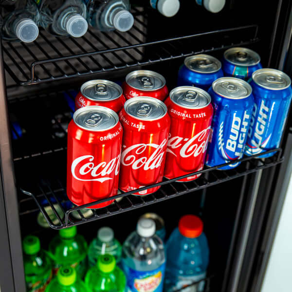 Avanti 108 Can Freestanding Beverage Center Cooler - front view with door open