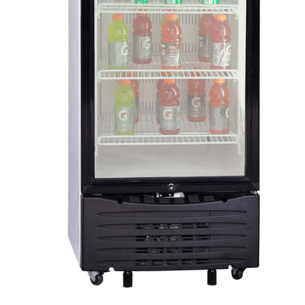Avanti 210 Can 11.2 cu. ft. Commercial Beverage Center Cooler - bottom view zoomed in door closed