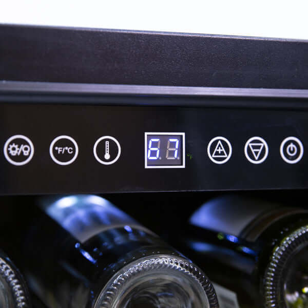 Avanti 28 Bottle Designer Series Wine Cooler with Wood Accent Shelving