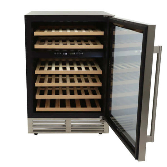 Avanti 43 Bottle Designer Series Dual Zone Wine Cooler with Wood Accent Shelving