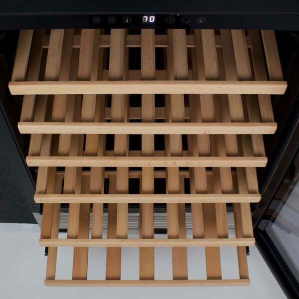 Avanti 51 Bottle Designer Series Dual Zone Wine Cooler with Wood Accent Shelving