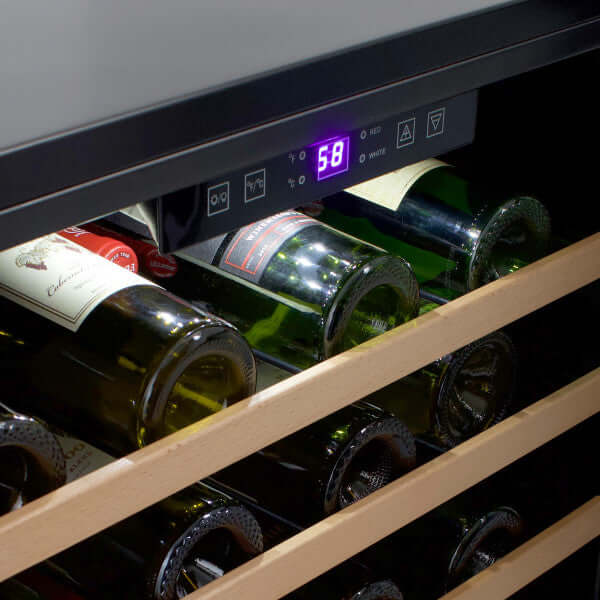 Avanti 51 Bottle Single Zone Freestanding Wine Cooler with Wood Accent Shelving
