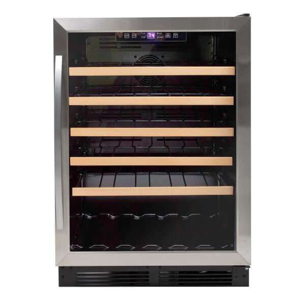 Avanti 51 Bottle Single Zone Freestanding Wine Cooler with Wood Accent Shelving