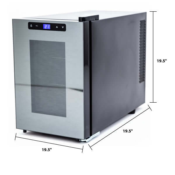 Avanti 6 Bottle Freestanding Wine Cooler in Brushed Metal