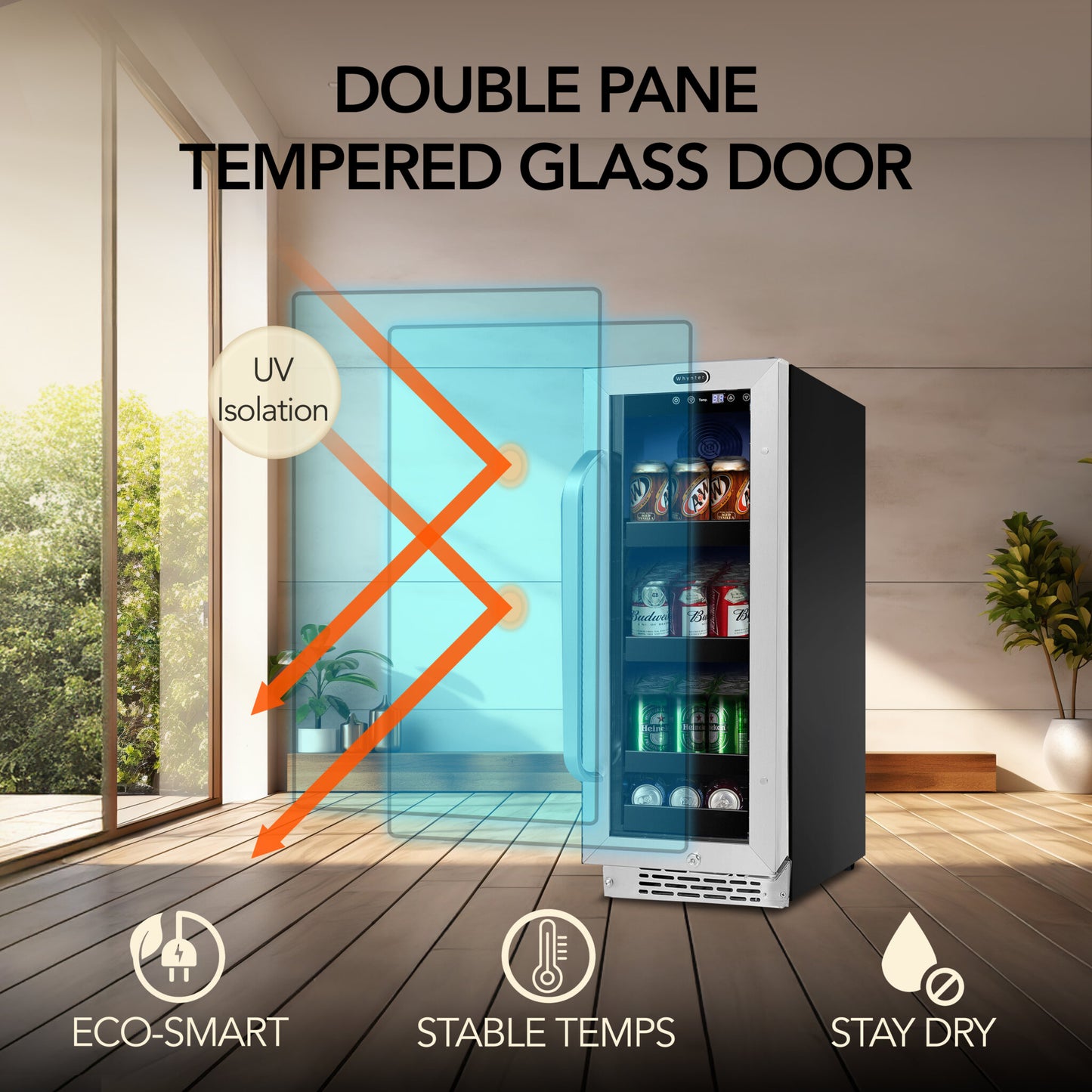 Whynter BBR-638SB 12″ Built-In 75 Can Undercounter Stainless Steel Beverage Refrigerator cooler with Reversible Door, Digital Control, Lock and Carbon Filter