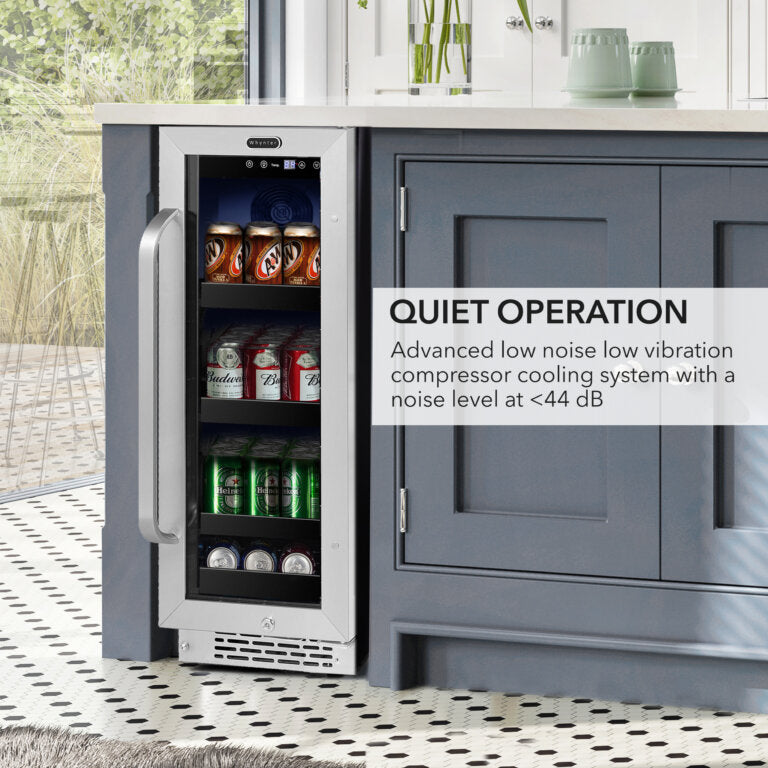 Whynter BBR-638SB 12″ Built-In 75 Can Undercounter Stainless Steel Beverage Refrigerator cooler with Reversible Door, Digital Control, Lock and Carbon Filter