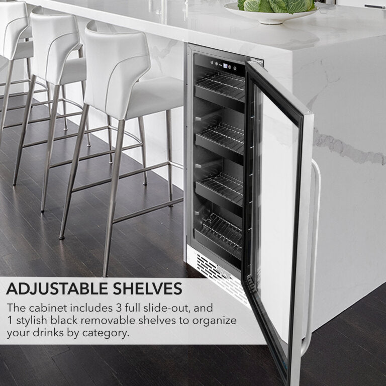Whynter BBR-638SB 12″ Built-In 75 Can Undercounter Stainless Steel Beverage Refrigerator cooler with Reversible Door, Digital Control, Lock and Carbon Filter