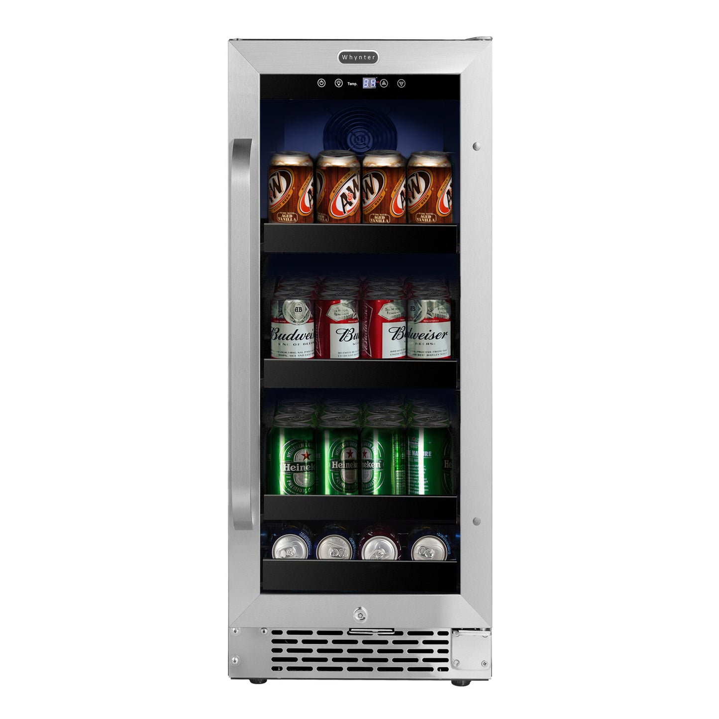 Whynter BBR-838SB 15″ Built-In 112 Can Undercounter Stainless Steel Beverage Refrigerator cooler with Reversible Door, Digital Control, Lock and Carbon Filter