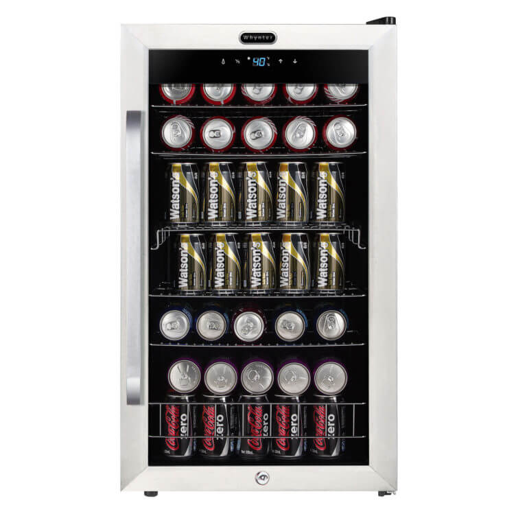 Whynter BR-1211DS 19″ 136 Can Freestanding Beverage Refrigerator cooler with Digital Control and Lock Stainless Steel