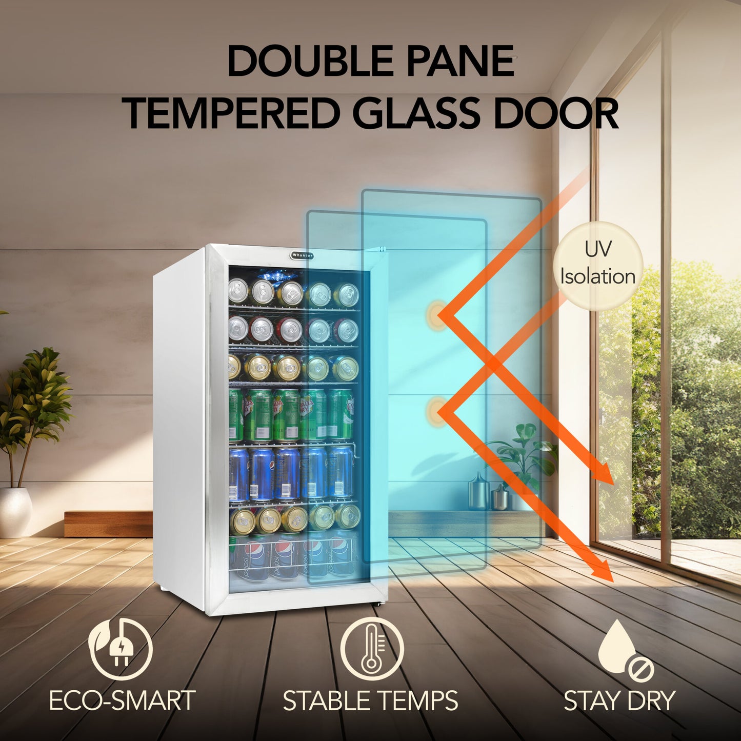 Whynter BR-128WS 17″ 127 Can Freestanding Beverage Refrigerator cooler with Lock Stainless Steel