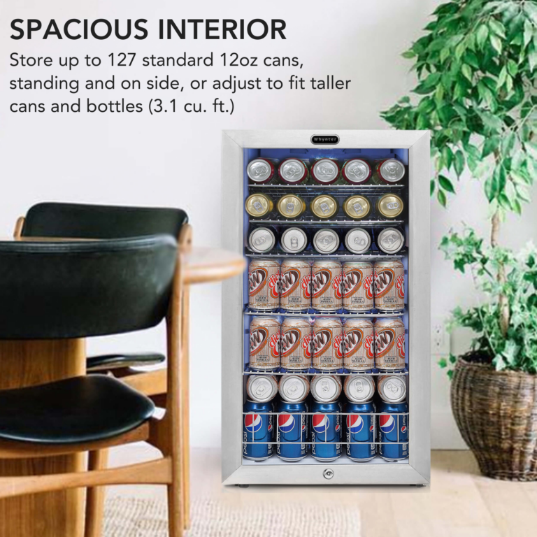 Whynter BR-128WS 17″ 127 Can Freestanding Beverage Refrigerator cooler with Lock Stainless Steel