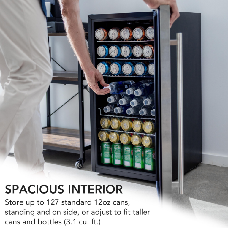 Whynter BR-130SB 17″ 127 Can Freestanding Beverage Refrigerator cooler Stainless Steel
