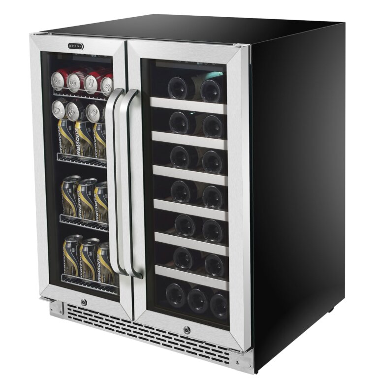 Whynter BWB-3388FDS/BWB-3388FDSa 30″ Built-In French Door Dual Zone 33 Bottle Wine Refrigerator 112 Can Beverage Center