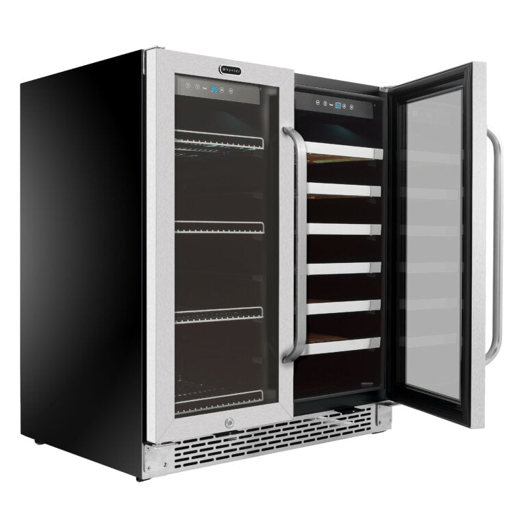 Whynter BWB-3388FDS/BWB-3388FDSa 30″ Built-In French Door Dual Zone 33 Bottle Wine Refrigerator 112 Can Beverage Center