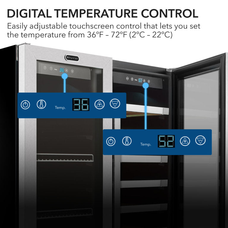 Whynter BWB-3388FDS/BWB-3388FDSa 30″ Built-In French Door Dual Zone 33 Bottle Wine Refrigerator 112 Can Beverage Center