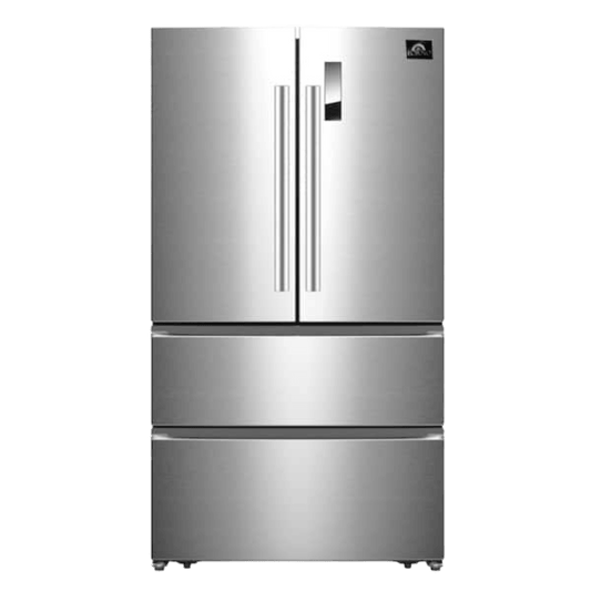 FORNO Bovino 33″ French Door 19 Cu.Ft. Stainless Steel Refrigerator