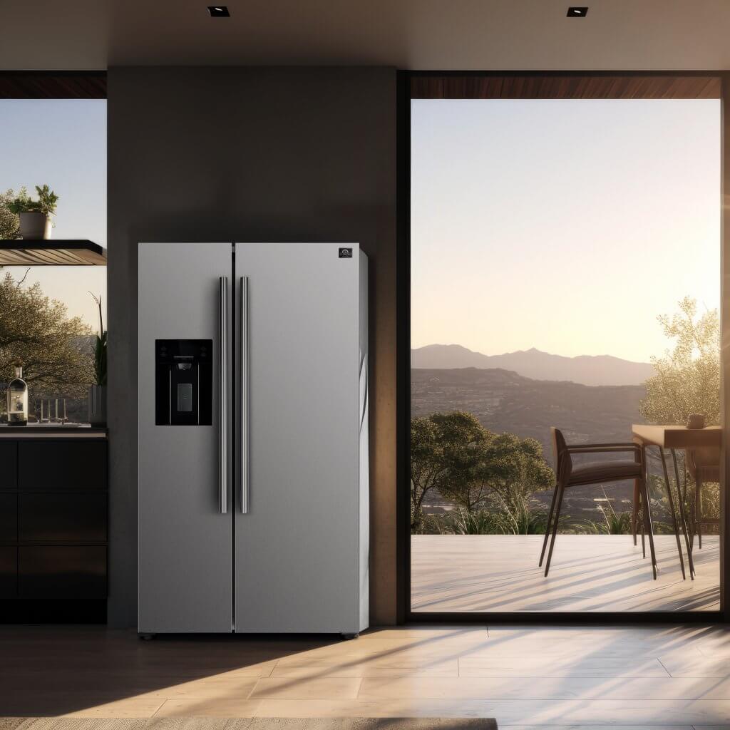 FORNO Salerno 36″ Side by Side 20 Cu.Ft Stainless Steel Refrigerator with Ice Maker