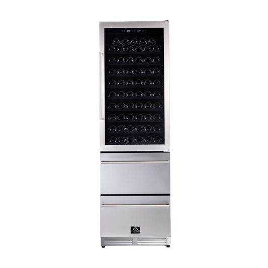 FORNO Azienda – Dual Temperature Zone 24” Wine Cooler -108 Bottles with two refrigerated drawers