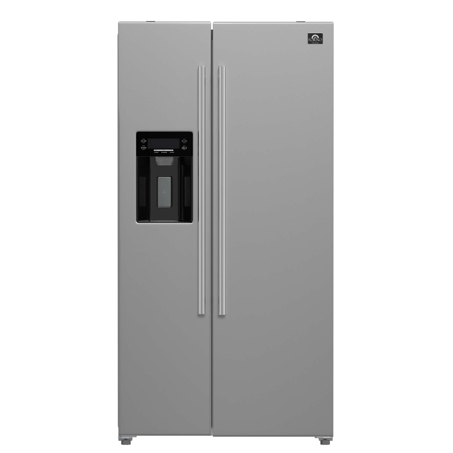 FORNO Salerno 36″ Side by Side 20 Cu.Ft Stainless Steel Refrigerator with Ice Maker