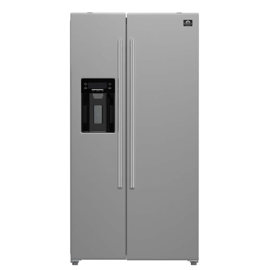 FORNO Salerno 36″ Side by Side 20 Cu.Ft Stainless Steel Refrigerator with Ice Maker