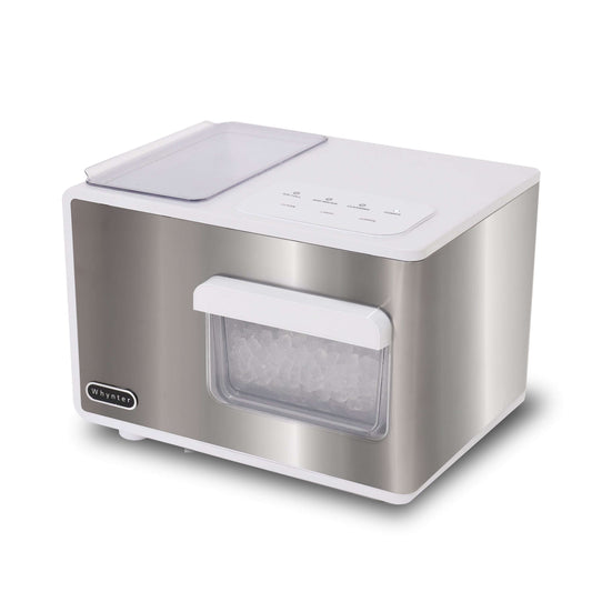 Whynter SonicSnö Countertop Nugget Ice Maker 40lbs/24hrs with Removable Ice Drawer, Chewable Pebble/Sonic Type Ice in Silver and White Stainless Steel Finish