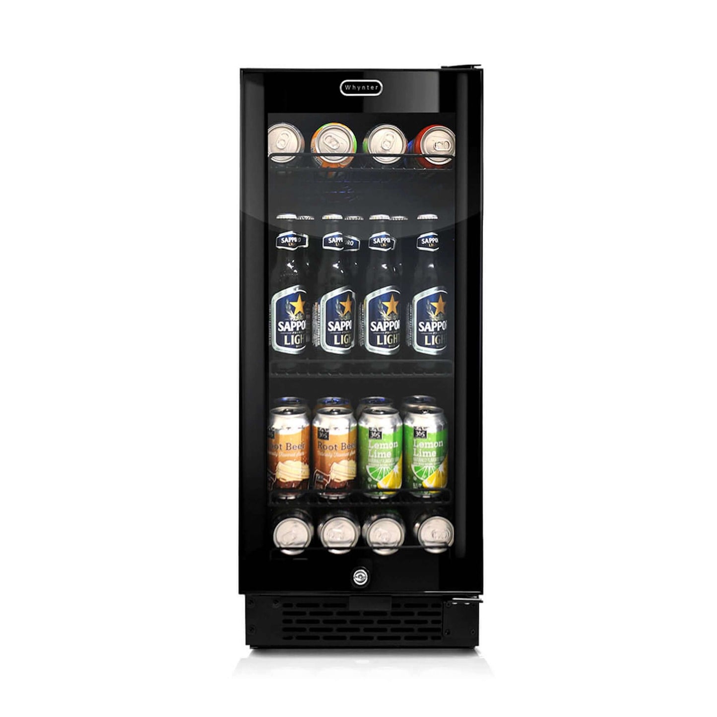 Whynter BBR-801BG 15″ Built-in Black Glass 100-can capacity 3.0 cu ft. Beverage Refrigerator