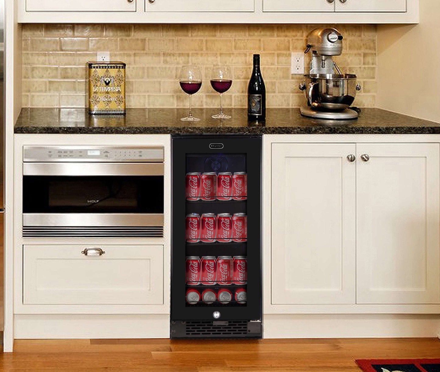Whynter BBR-801BG 15″ Built-in Black Glass 100-can capacity 3.0 cu ft. Beverage Refrigerator