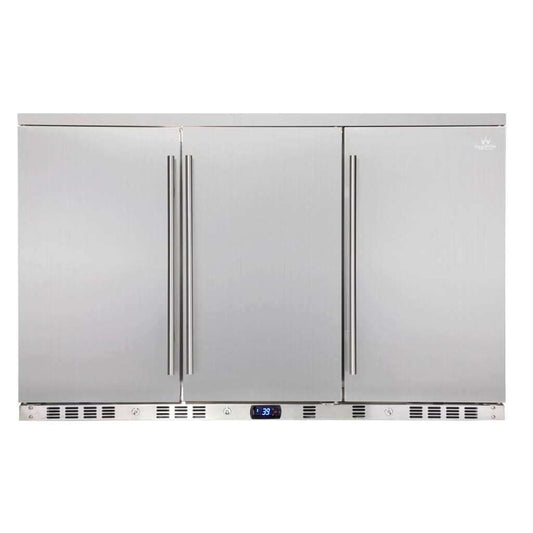 Kings Bottle 53" Solid 3-Door Outdoor Beverage Drinks Cooler Full Stainless Steel