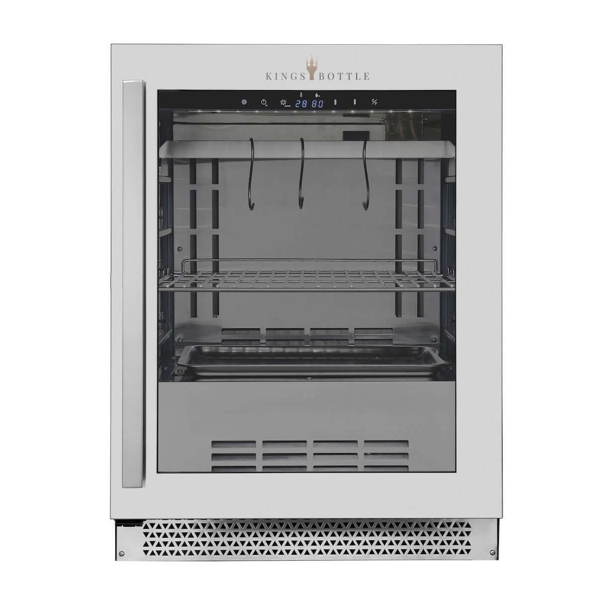 Kings Bottle 24" Single Zone Under Counter Steak Ager Refrigerator Glass Door with Stainless Steel Frame