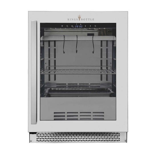 Kings Bottle 24" Single Zone Under Counter Steak Ager Refrigerator Glass Door with Stainless Steel Frame
