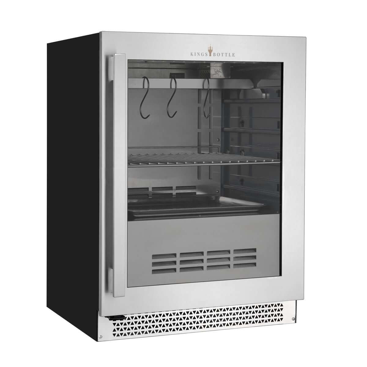 Kings Bottle 24" Single Zone Under Counter Steak Ager Refrigerator Glass Door with Stainless Steel Frame