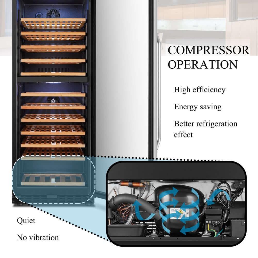 Lanbo 138 Bottle Dual Zone Wine Cooler