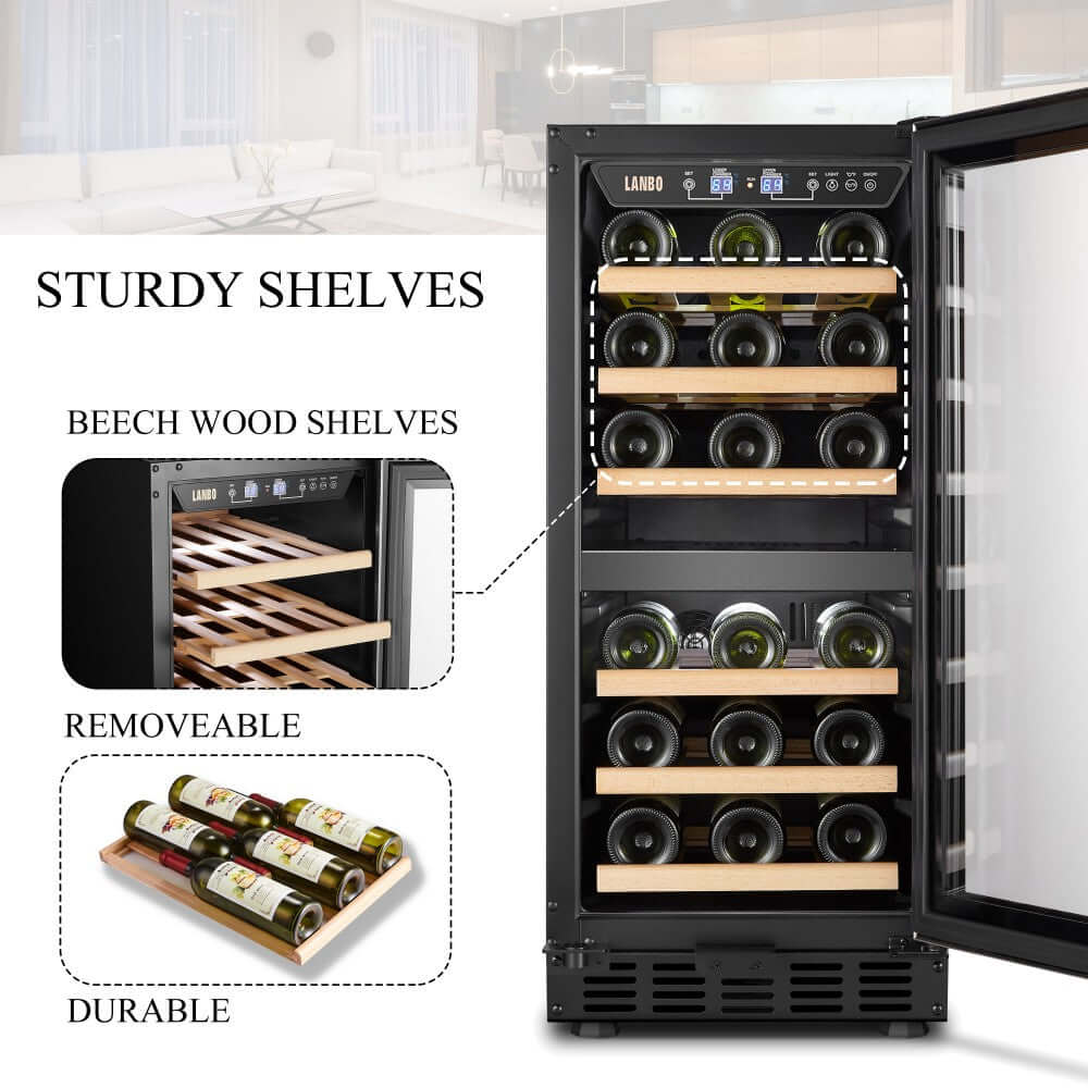 Lanbo 28 Bottle Dual Zone Wine Cooler