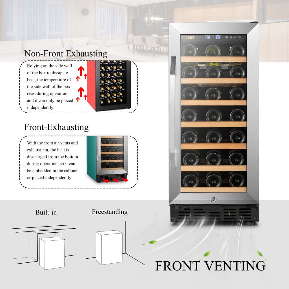 Lanbo 33 Bottle Single Zone Wine Cooler