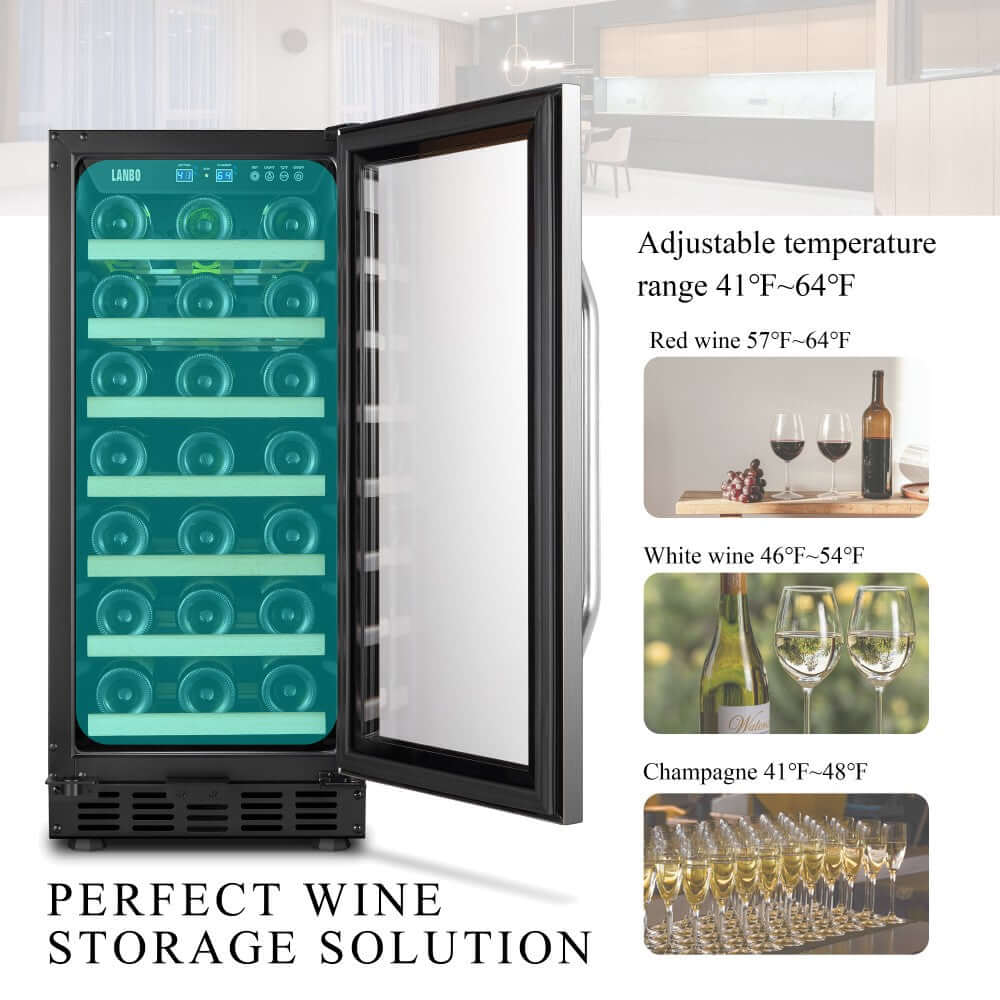 Lanbo 33 Bottle Single Zone Wine Cooler