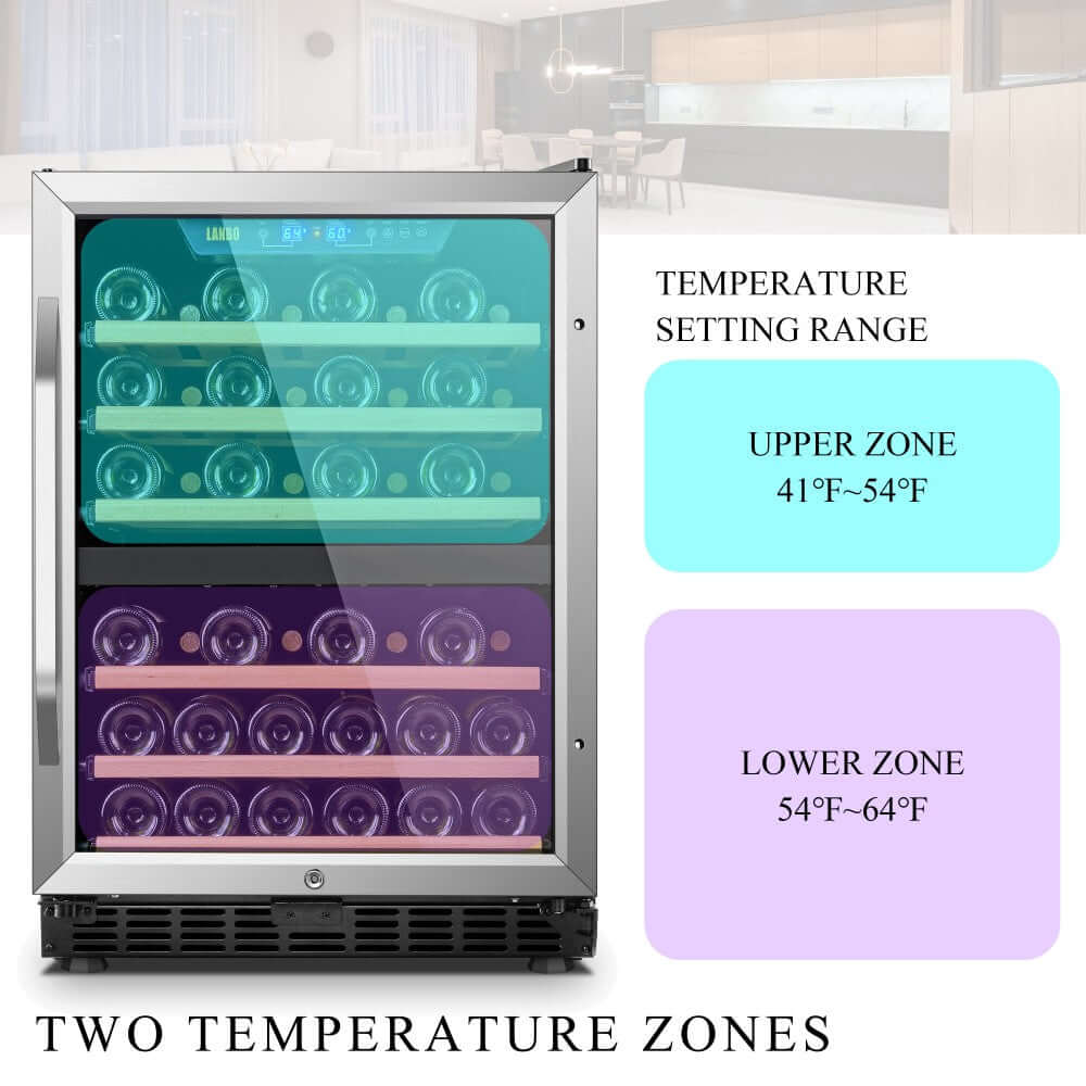 Lanbo 46 Bottle Dual Zone Wine Cooler