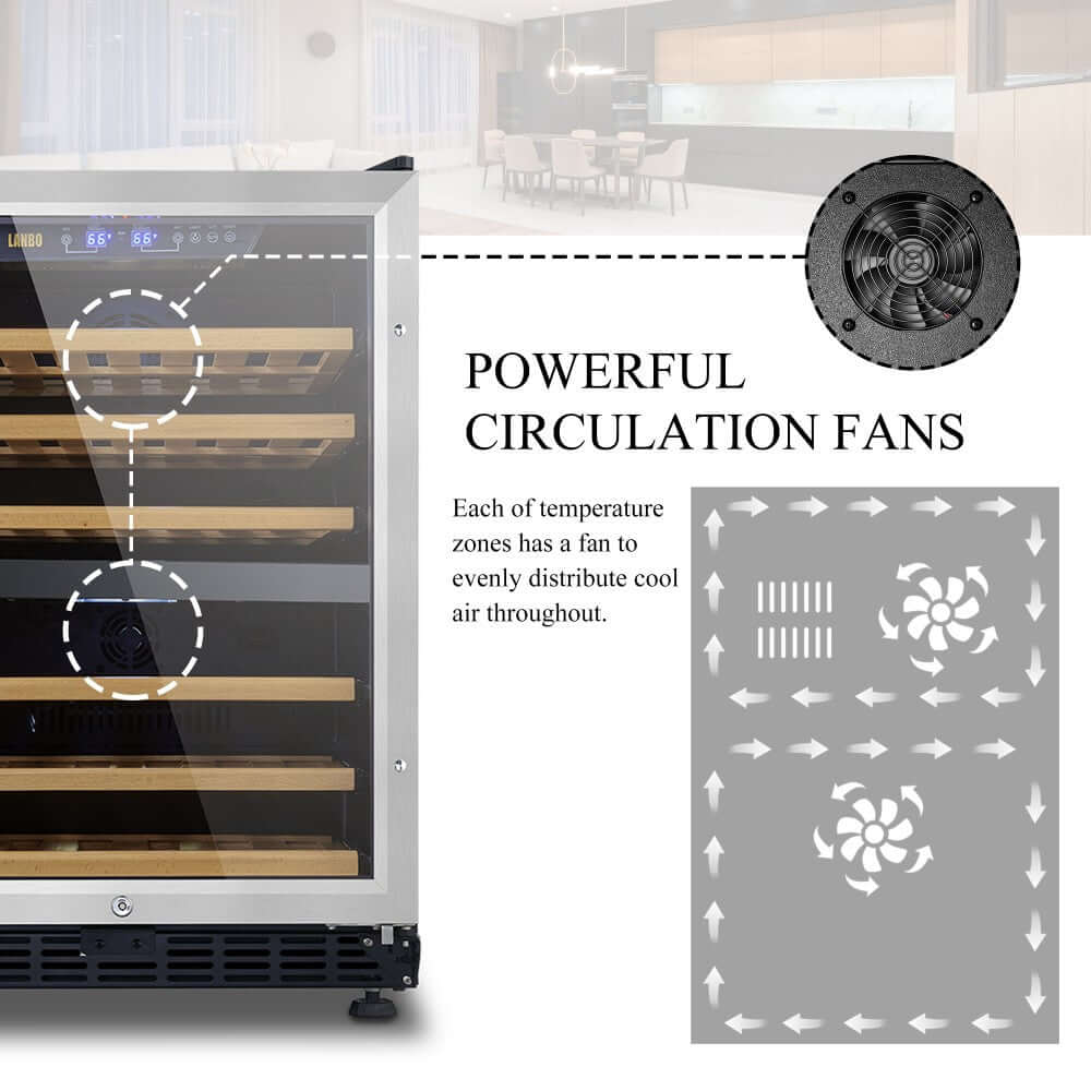 Lanbo 46 Bottle Dual Zone Wine Cooler