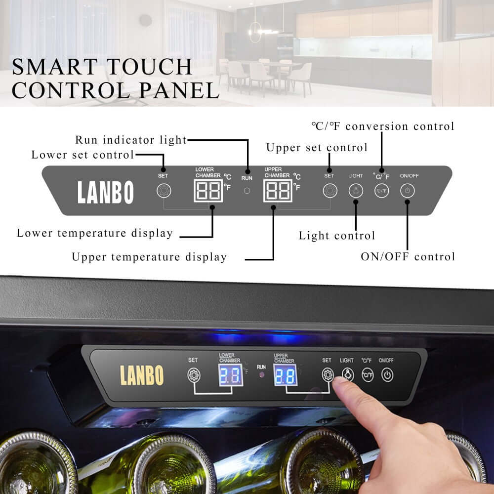 Lanbo 46 Bottle Dual Zone Wine Cooler