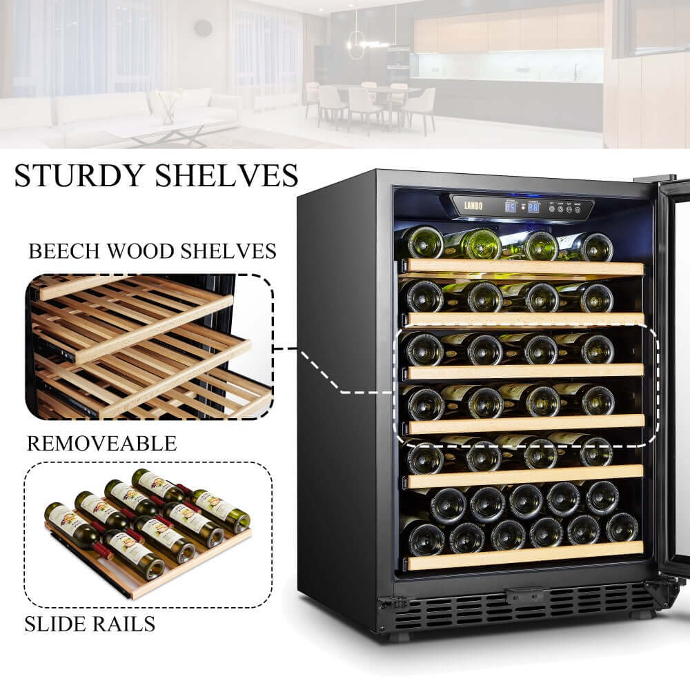 Lanbo 52 Bottle Single Zone Wine Cooler