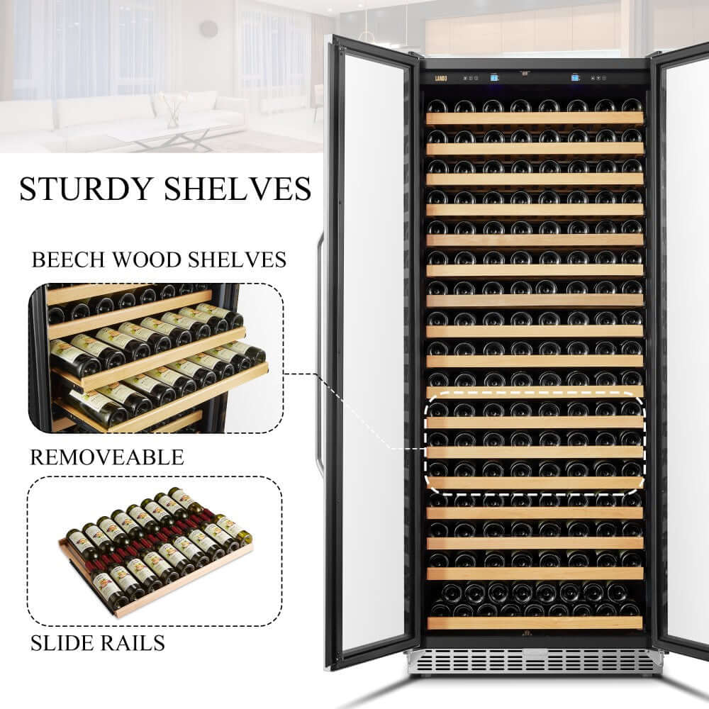 Lanbo Luxury 289 Bottles Dual Zone Dual-Door Wine Cooler