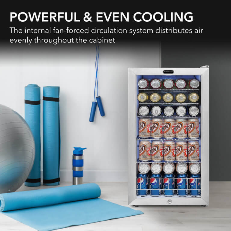 Whynter BR-128WS 17″ 127 Can Freestanding Beverage Refrigerator cooler with Lock Stainless Steel