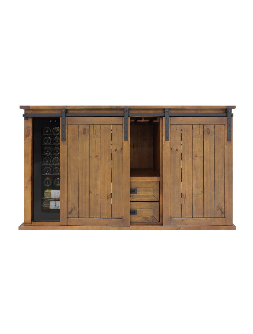 Vinotemp Rustic Wood Wine Cellar Credenza