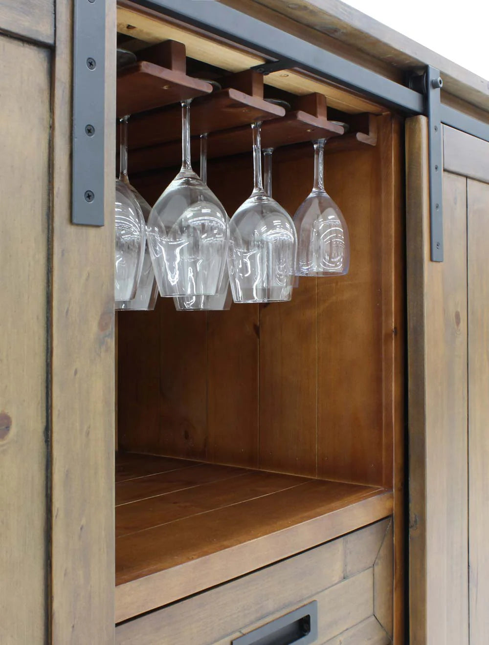Vinotemp Rustic Wood Wine Cellar Credenza