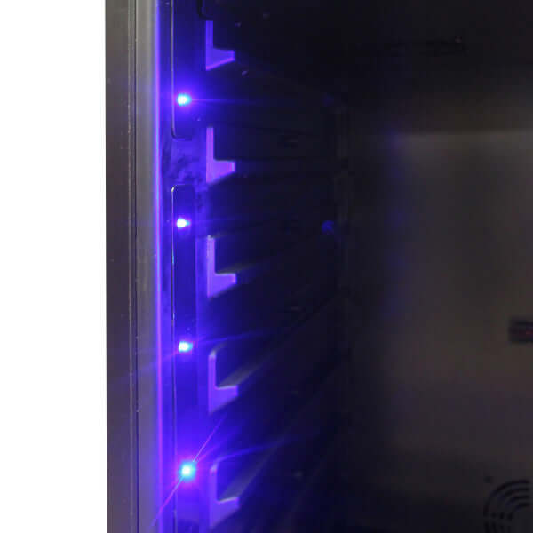 Vinotemp 215 Bottle Connoisseur Series Dual Zone Wine Cooler - front view zoomed in