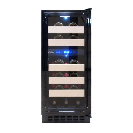 Vinotemp 28 Bottle Private Reserve Series Dual Zone Wine Cooler - front view door closed without bottles